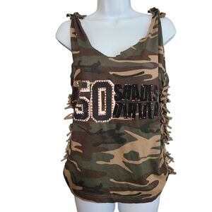 RIPPED CAMO TANK TOP L